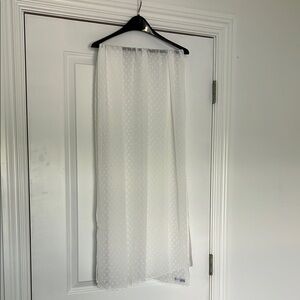 WHITE TEXTURED CHIFFON POLKA DOT HIJAB SCARF SHAWL
